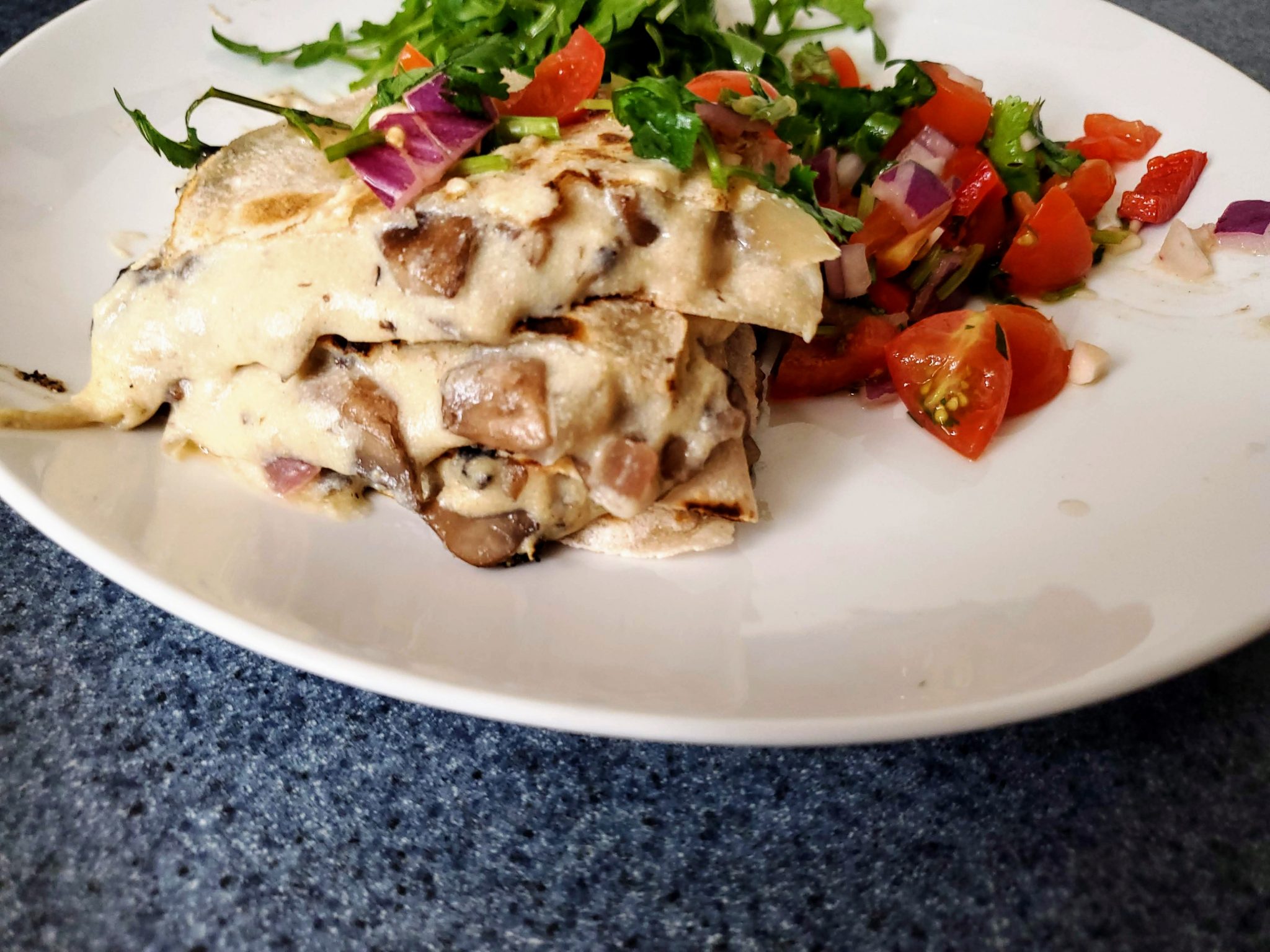 Tofu “Cheese” Mushroom Quesadillas Inside Out Health & Wellness
